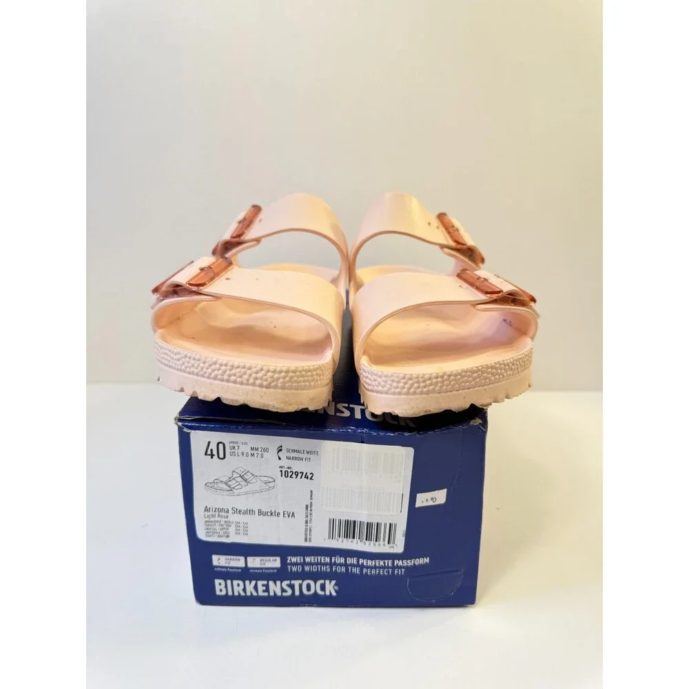 Birkenstock Women's Arizona Stealth Buckle EVA Sandals, Light Rose, Red, 9-9.5 N